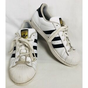 Adidas Superstar Men's Sz 7 White Leather Black Stripes Low Top 2018